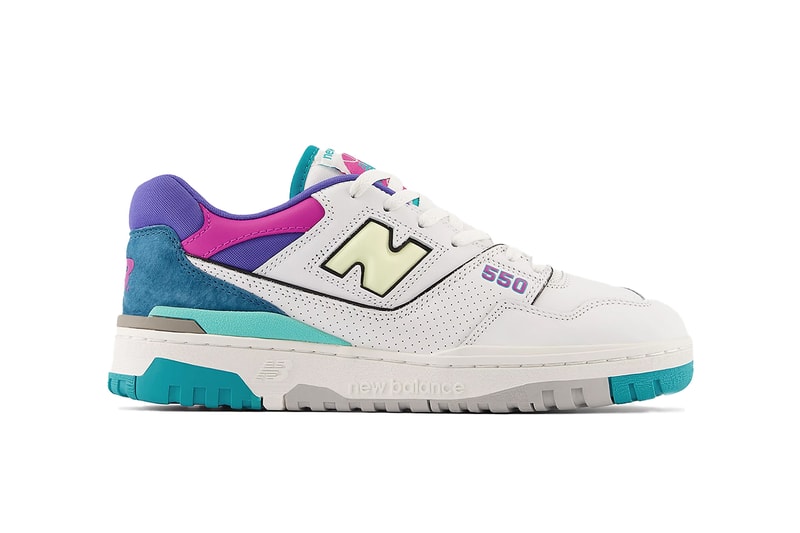 New Balance 550 "Teal/Purple/Pink" Release Info pastel sneakers hype footwear