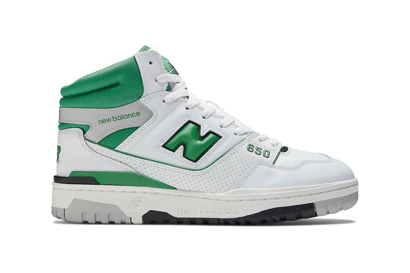 New Balance Unveils Two New 650 Colorways in "Triple White" and "White/Green" BB650RWG BB650RWW high tops 550s basketball shoes 