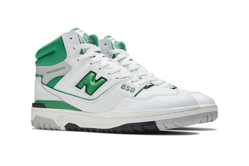 New Balance Unveils Two New 650 Colorways in "Triple White" and "White/Green" BB650RWG BB650RWW high tops 550s basketball shoes 