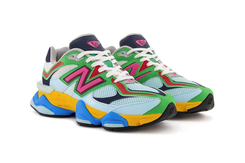 multi colored new balance sneakers