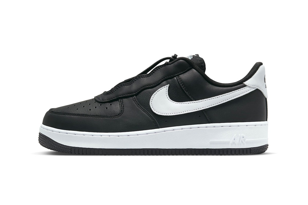 New Nike Air Force 1 Low Features Toggle Lacing DZ5070-010 black white colorway swoosh classic silhouette