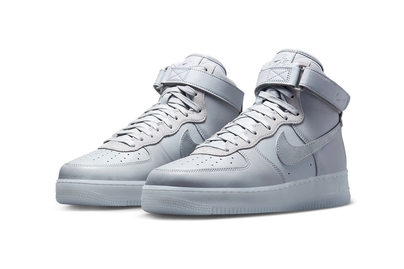 Nike Air Force 1 High Gets Hit With a Wolf Grey Metallic Silver DZ5428-001 high-top sneakers shoes translucent 