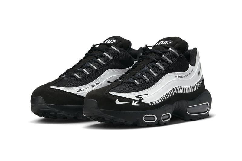 nike air max 95 sketch with the past markers bruce kilgore black white release info date price