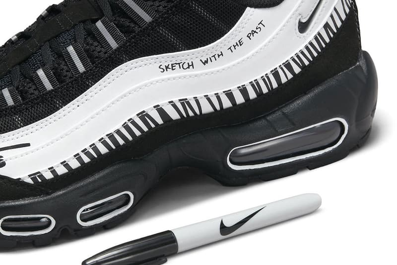 nike air max 95 sketch with the past markers bruce kilgore black white release info date price