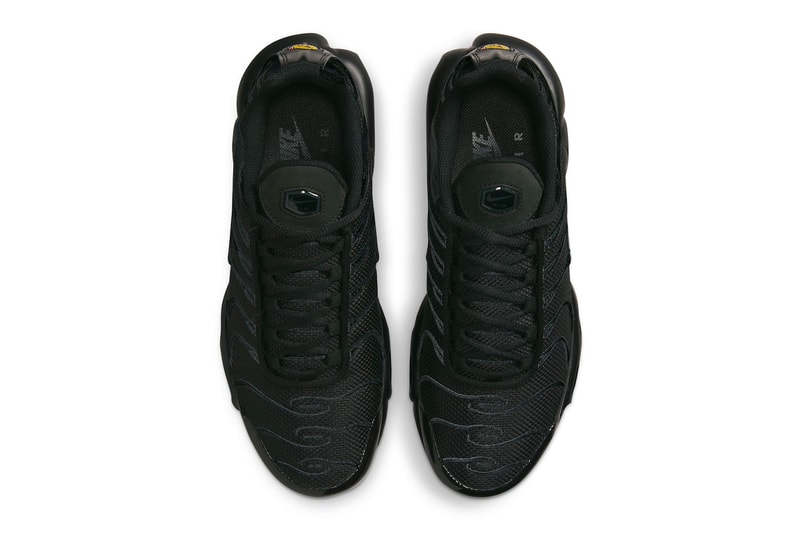 Nike Air Max Plus Surfaces in a Sleek "Black Reflective" Colorway FB8479-001 release info shoes nubuck mesh running shoes swoosh