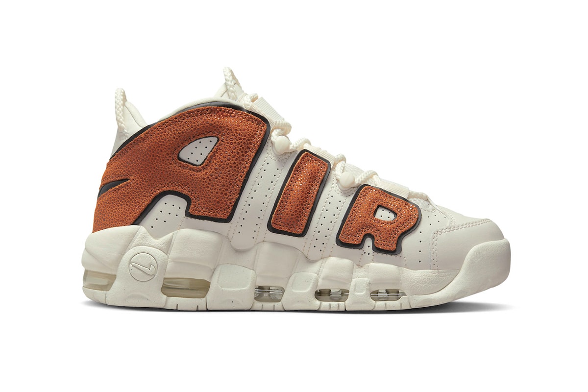DZ5227-001 Nike Air More Uptempo Gears up for NBA Season With Basketball Textured Iteration high top swoosh jordan