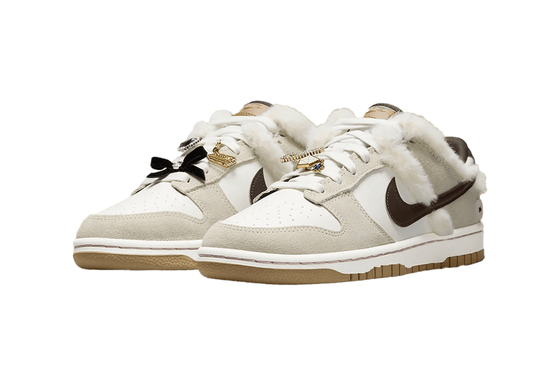 Nike Dunk Low Fur and Bling Release Info swoosh