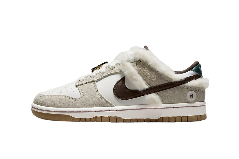Nike Dunk Low Fur and Bling Release Info swoosh