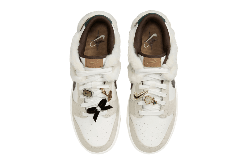 Nike Dunk Low Fur and Bling Release Info swoosh