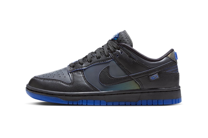 Nike Dunk Low Comes Dressed in Iridescent Royal Blue Details FB1842-001 global themed lineup lowtop skater shoes