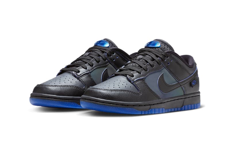 Nike Dunk Low Comes Dressed in Iridescent Royal Blue Details FB1842-001 global themed lineup lowtop skater shoes