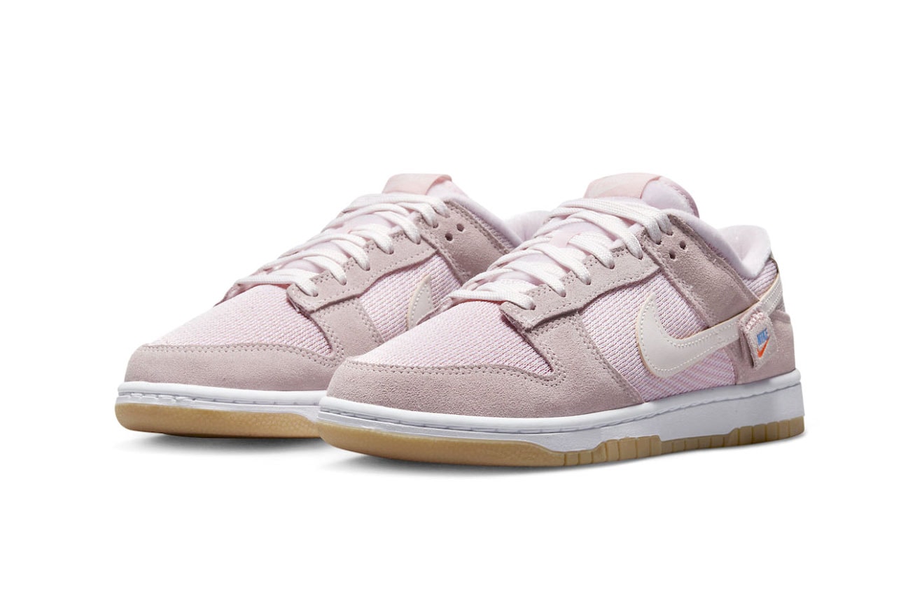 Nike Dunk Low teddy bear soft pink rogue rabbit three bears nylon suede pack DZ5318 640 release info date price