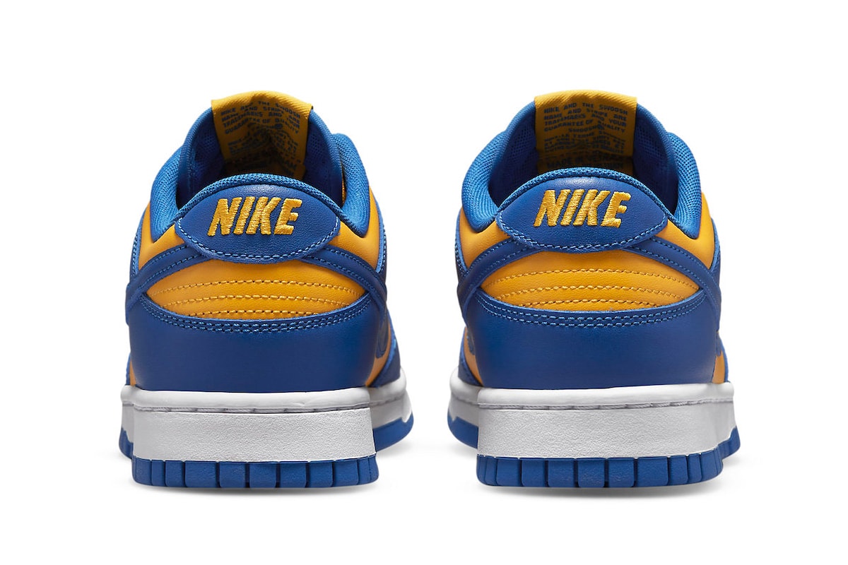 DD1391-402 Nike Dunk Low "UCLA" Receives Early October Release Date swoosh sneakers low top shoes basketball ucla bruins los angeles Blue Jay/University Gold-White