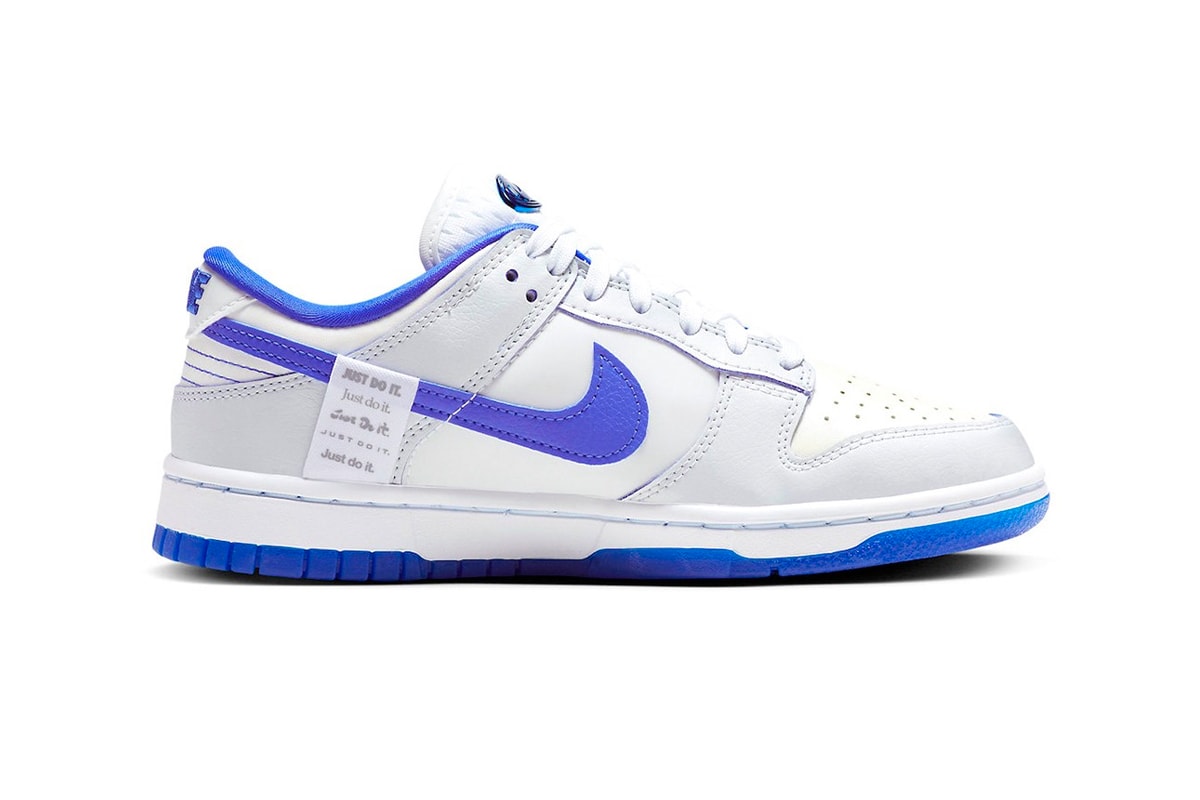 Nike Dunk Low White Blue FB1841-110 releasec Globe Swoosh sneaker footwear kicks 