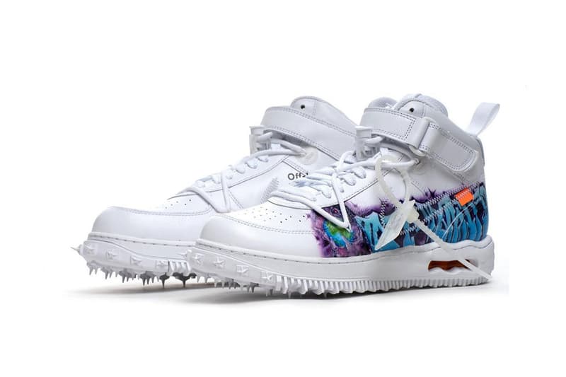 Off-White™ Nike Air Force 1 Mid Graffiti Detailed Look Release Info Date Buy Price 