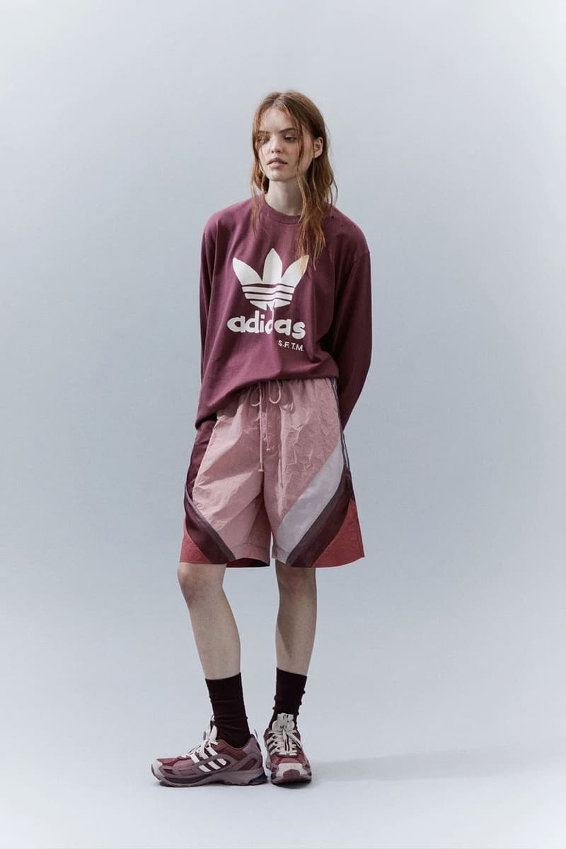 Song for the Mute adidas Originals Shadowturf SFTM 001 collaboration dusty pink honeycomb midnight nylon pants t shirts windbreaker shorts trackpant release info date price