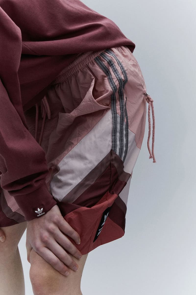 Song for the Mute adidas Originals Shadowturf SFTM 001 collaboration dusty pink honeycomb midnight nylon pants t shirts windbreaker shorts trackpant release info date price