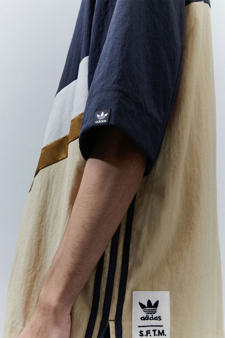 Song for the Mute adidas Originals Shadowturf SFTM 001 collaboration dusty pink honeycomb midnight nylon pants t shirts windbreaker shorts trackpant release info date price
