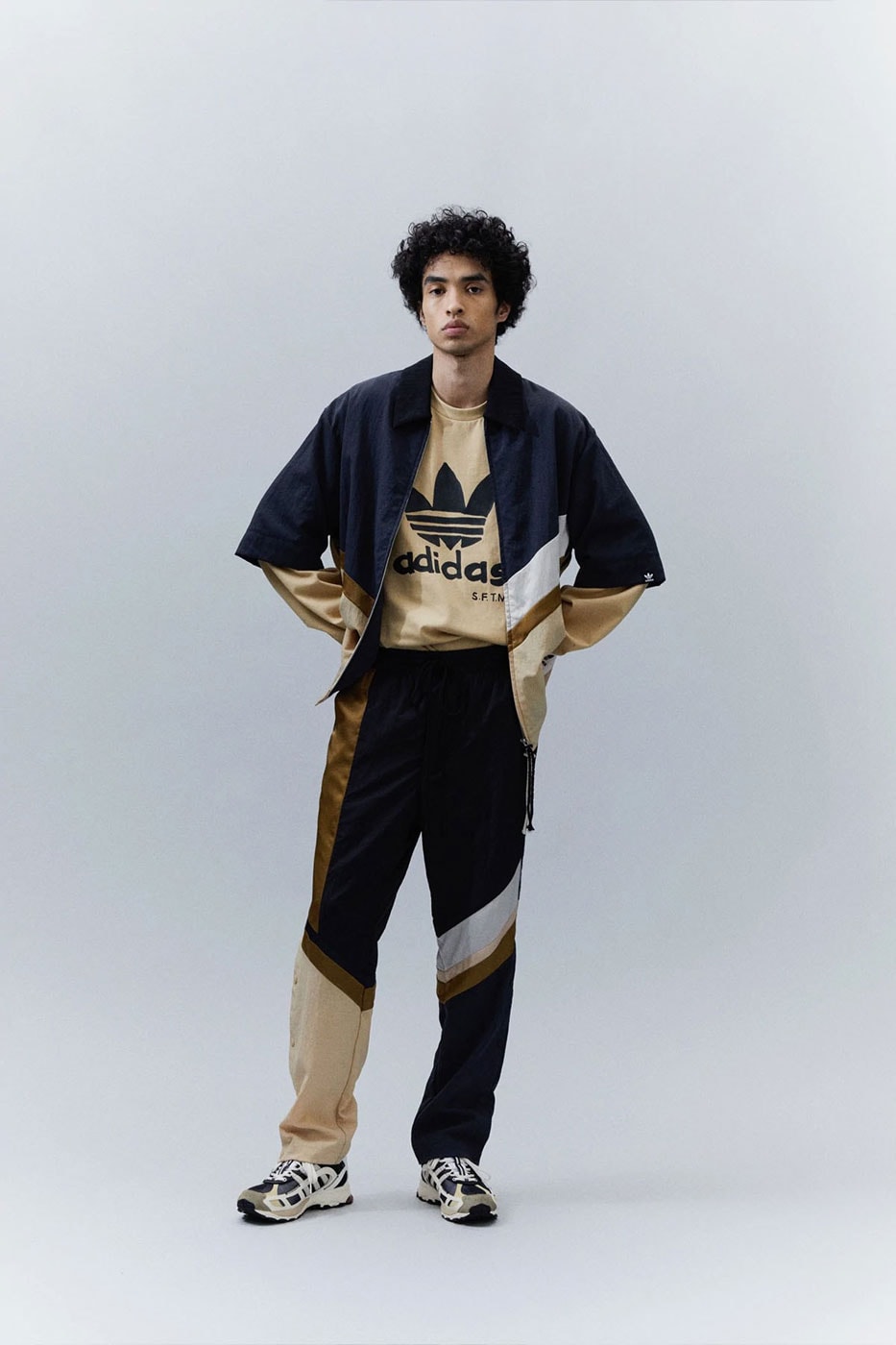 Song for the Mute adidas Originals Shadowturf SFTM 001 collaboration dusty pink honeycomb midnight nylon pants t shirts windbreaker shorts trackpant release info date price