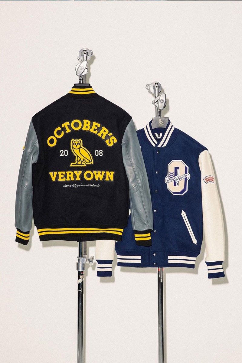OVO octobers very own drake collegiate fall winter 2022 september 2 2022 fw varsity jacket hoodie sweatpants owl 2008 very own same city same friends release info date price