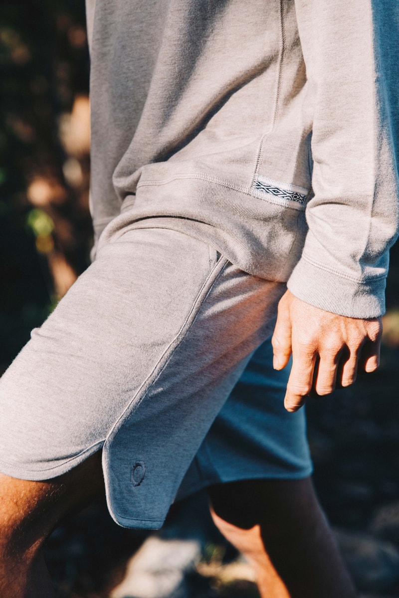 The First Alpaca Tri-Blend Terry from Paka Reaches a New Level of Comfort crewneck sweatshirt shorts green grey beige ivory