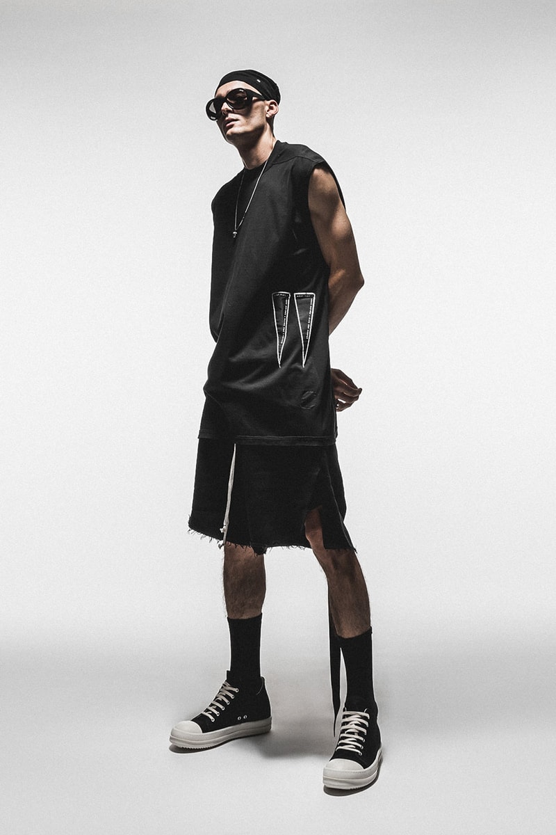 Rick Owens DRKSHDW New Arrivals HBX Release Info Buy Price Tarp T-shirt Jersey Trucker Cut-Off Shorts Hustler Hoodie Prisoner Drawstring Pants Creatch Cargo Drawstring Pants Denim Hexa Cargo Hi-Top Sneakers Denim Low Top Sneakers