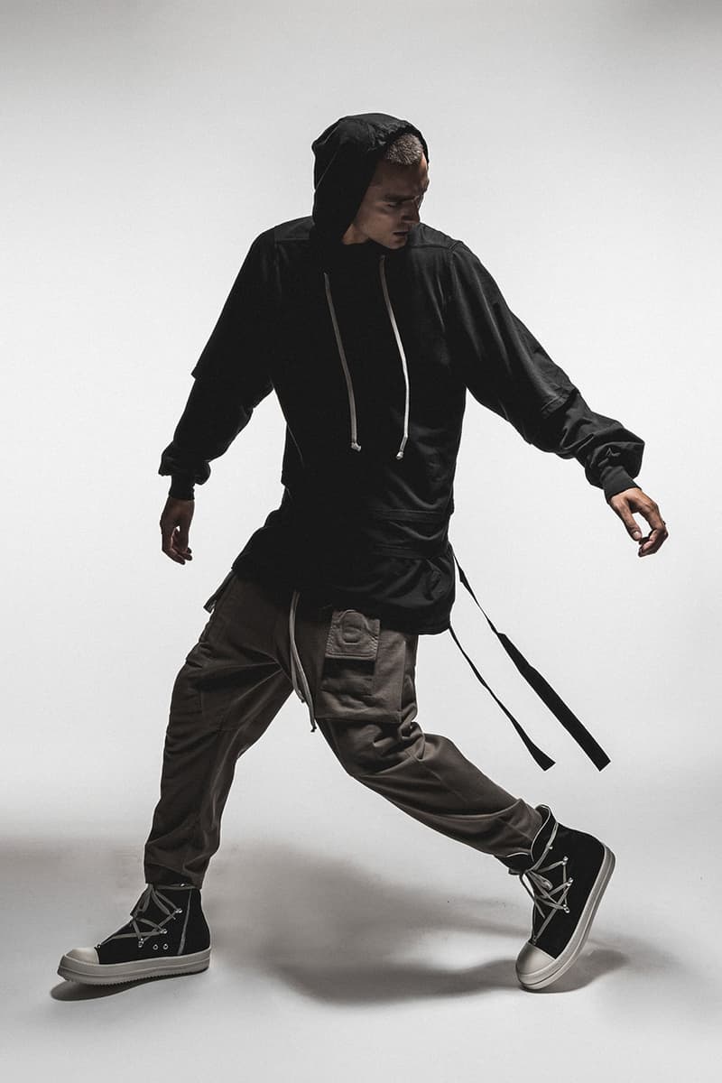 Rick Owens DRKSHDW New Arrivals HBX Release Info Buy Price Tarp T-shirt Jersey Trucker Cut-Off Shorts Hustler Hoodie Prisoner Drawstring Pants Creatch Cargo Drawstring Pants Denim Hexa Cargo Hi-Top Sneakers Denim Low Top Sneakers