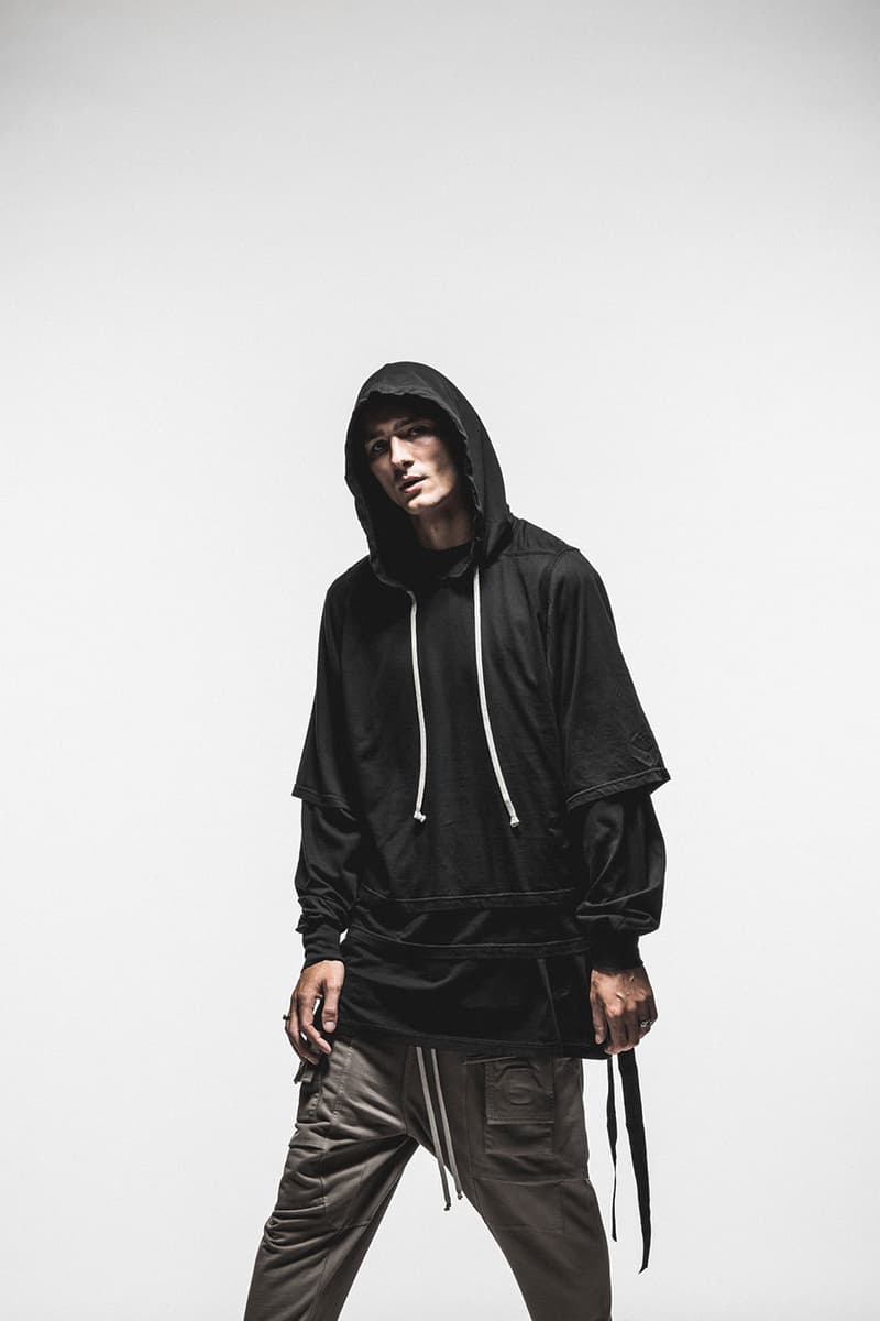 Rick Owens DRKSHDW New Arrivals HBX Release Info Buy Price Tarp T-shirt Jersey Trucker Cut-Off Shorts Hustler Hoodie Prisoner Drawstring Pants Creatch Cargo Drawstring Pants Denim Hexa Cargo Hi-Top Sneakers Denim Low Top Sneakers