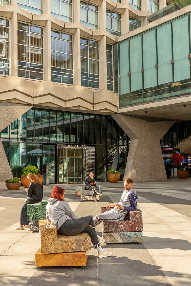 Sabine Marcelis Adds Swivelling Marble Chairs to Busy London Square