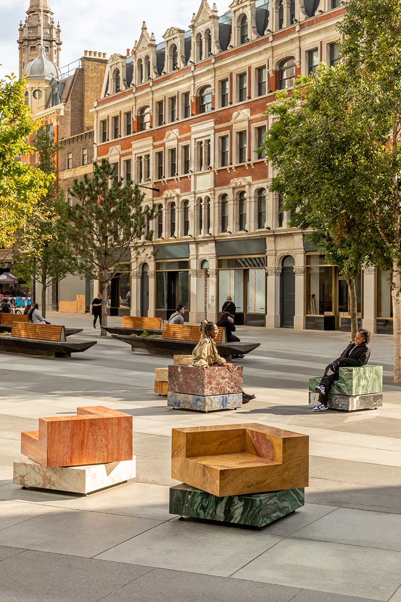 Sabine Marcelis Adds Swivelling Marble Chairs to Busy London Square