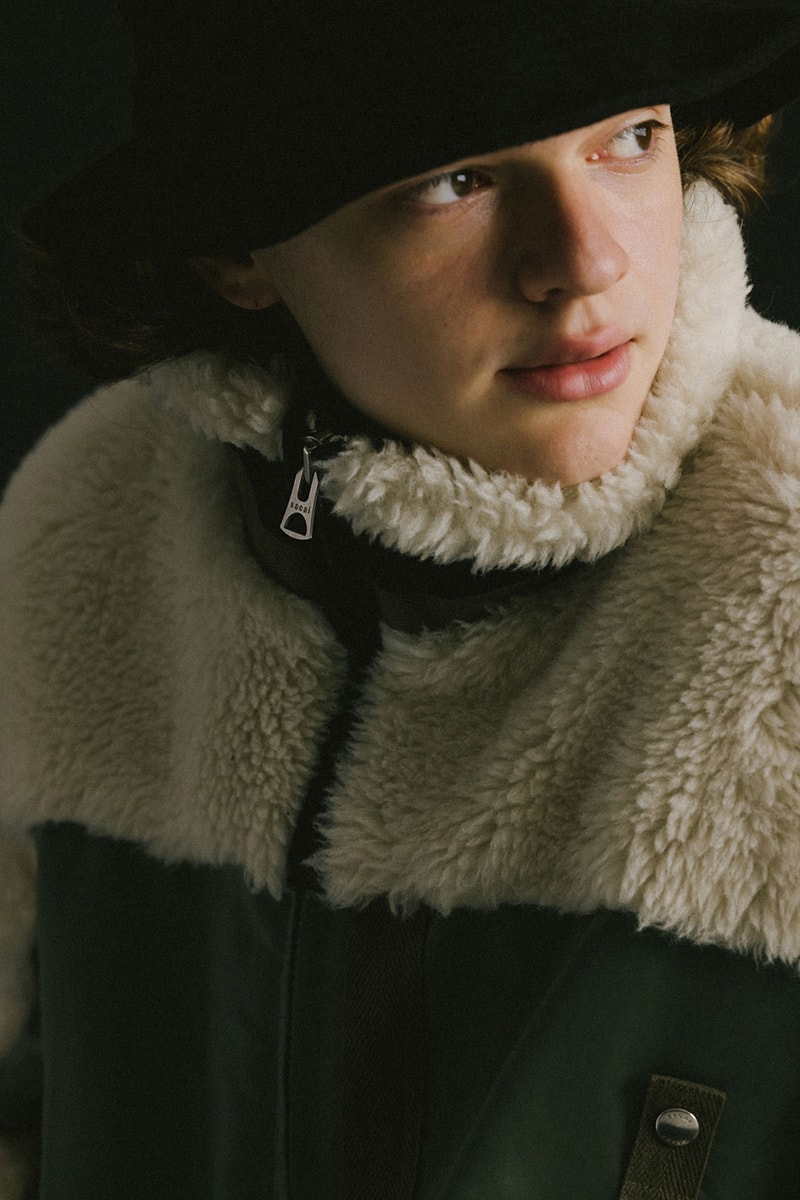 sacai Fall/Winter 2022 Faux Shearling Nylon Twill Blouson HBX Release Info Buy Price MADSAKI and Schott Collab Collection T-shirt Hoodie