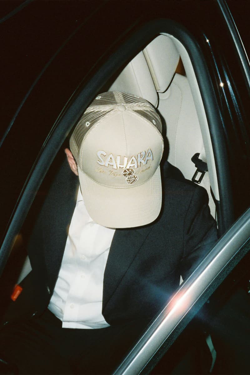 SAHARA hotel sign las vegas rat pack trucker hat mesh gold pearl tan black september 23 release info date price