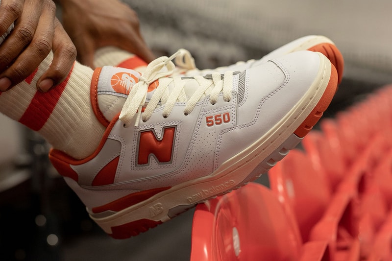 New Balance 550 size collaboration college pack 550 574 draw 1989 basketball white orange release info date price