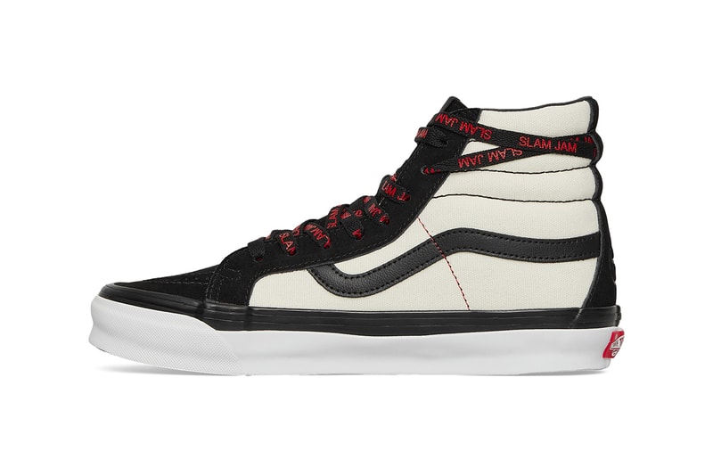 Slam Jam x Vans Sk8-Hi Collaboration (Un)Corporate Uniform Black Ecru Suede Canvas Release Information Skateboarding Drops