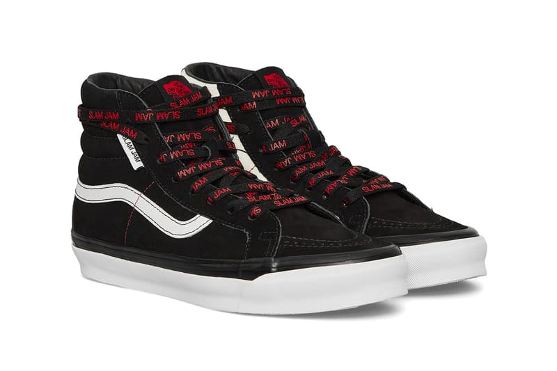 Slam Jam x Vans Sk8-Hi Collaboration (Un)Corporate Uniform Black Ecru Suede Canvas Release Information Skateboarding Drops