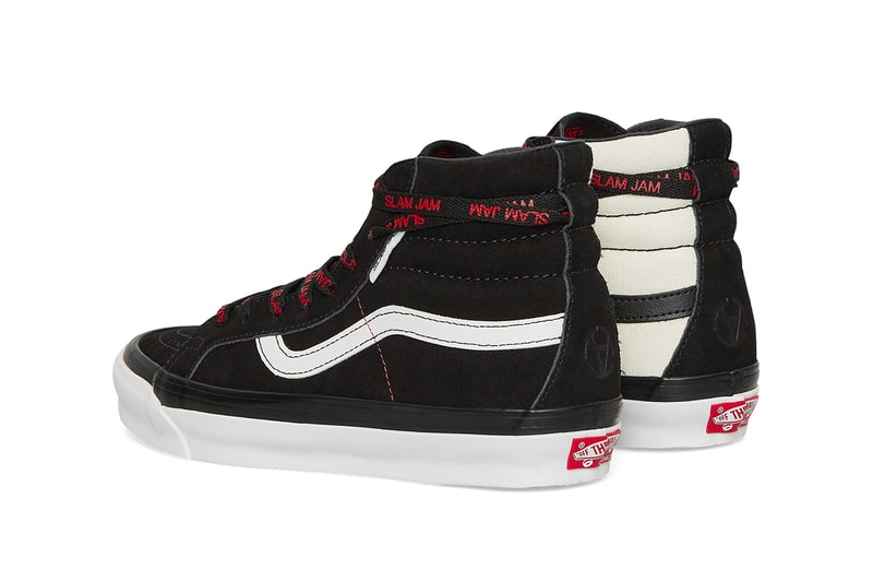 Slam Jam x Vans Sk8-Hi Collaboration (Un)Corporate Uniform Black Ecru Suede Canvas Release Information Skateboarding Drops