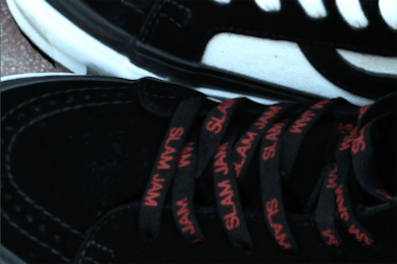 Slam Jam x Vans Sk8-Hi Collaboration (Un)Corporate Uniform Black Ecru Suede Canvas Release Information Skateboarding Drops
