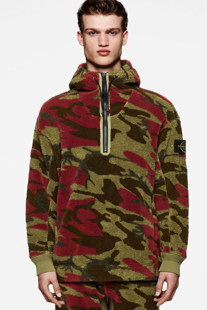 stone island camouflage 090 archival retro collection jacket outerwear knit t shirt trousers pants streetwear official release date info photos price store list buying guide