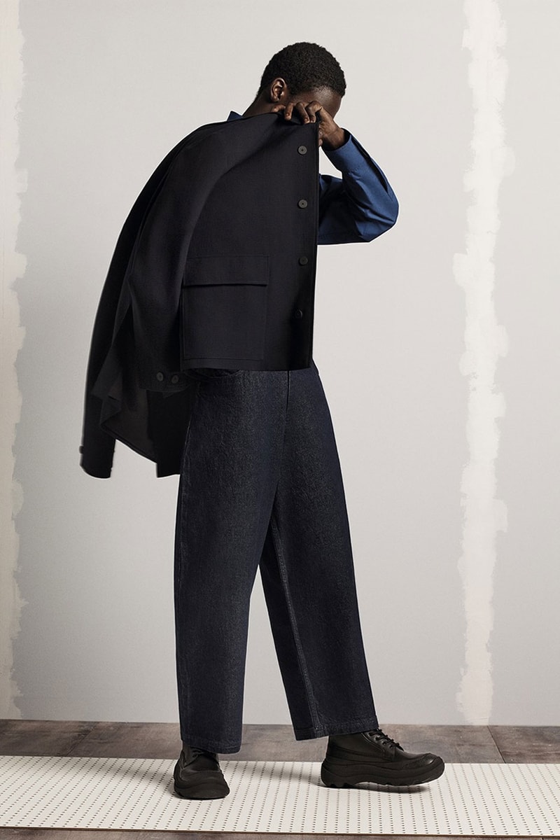 Studio Nicholson Zara mens capsule collection minimalist shoes glasses leather goods blankets knit jacket craig mcdean release info date price