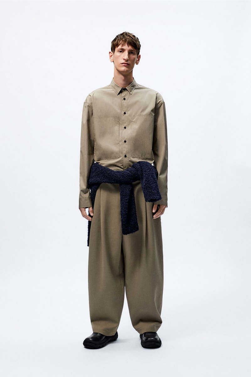 Studio Nicholson Zara mens capsule collection minimalist shoes glasses leather goods blankets knit jacket craig mcdean release info date price