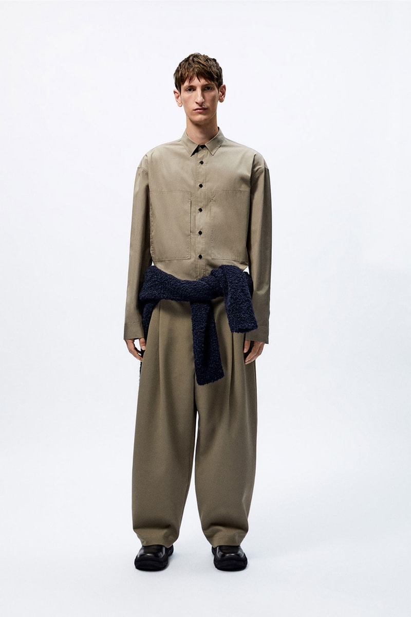 Studio Nicholson Zara mens capsule collection minimalist shoes glasses leather goods blankets knit jacket craig mcdean release info date price