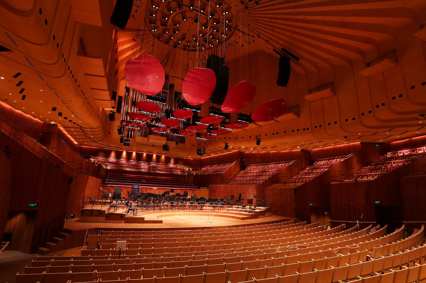 Newly Renovated Sydney Opera House Concert Hall Inside Look decade renewal renovations 18 petals lift reveal info 