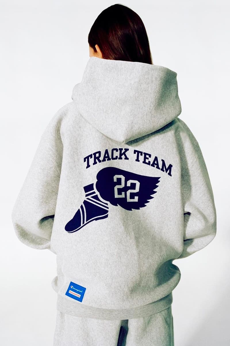 thisisneverthat Champion collaboration september 22 track team green grey blue 22 heavy cotton release info date price