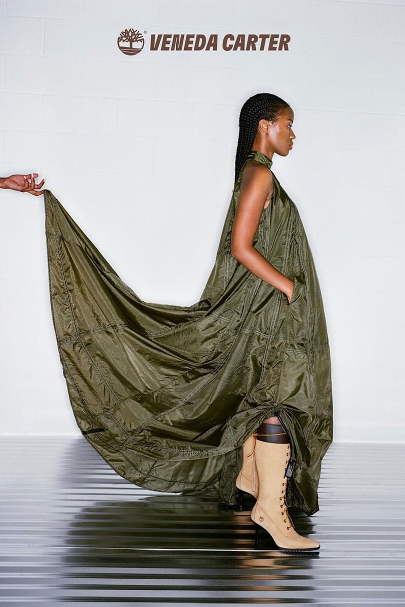 Timberland Veneda Carter A COLD-WALL samuel ross who decides war footwear boots heels patent leather lace up kanye west kim kardashian stylist patent leather original yellow tall lace 3 eye release info date price