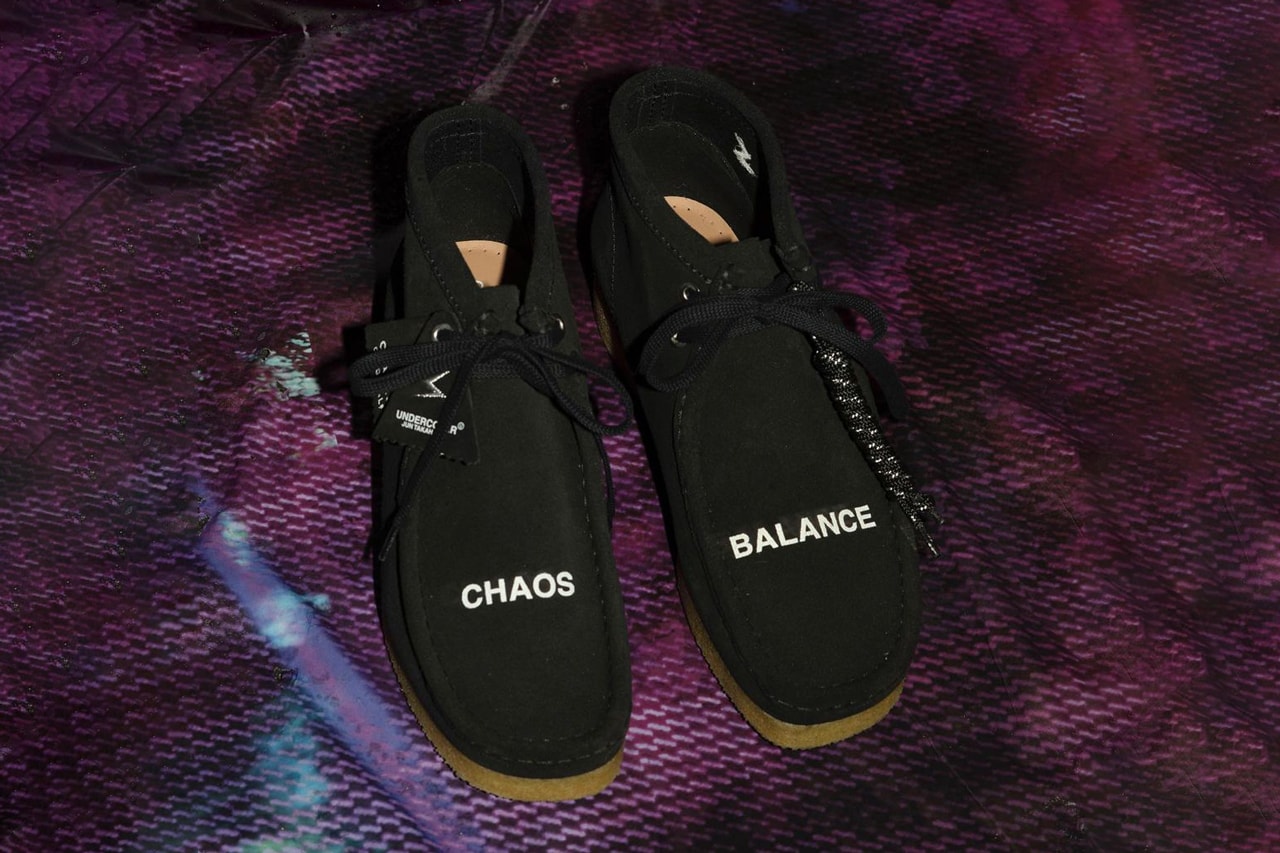 Chaos Balance Wallabee Shoes in Black Undercover