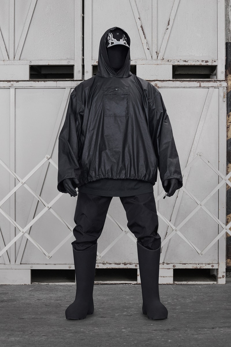 yeezy gap balenciaga collection release date info store list buying guide photos price ye kanye west demna anorak bag denim jacket round jacket hoodies tees jeans sweatpants backpack mockneck fleece jogging pant dove crop
