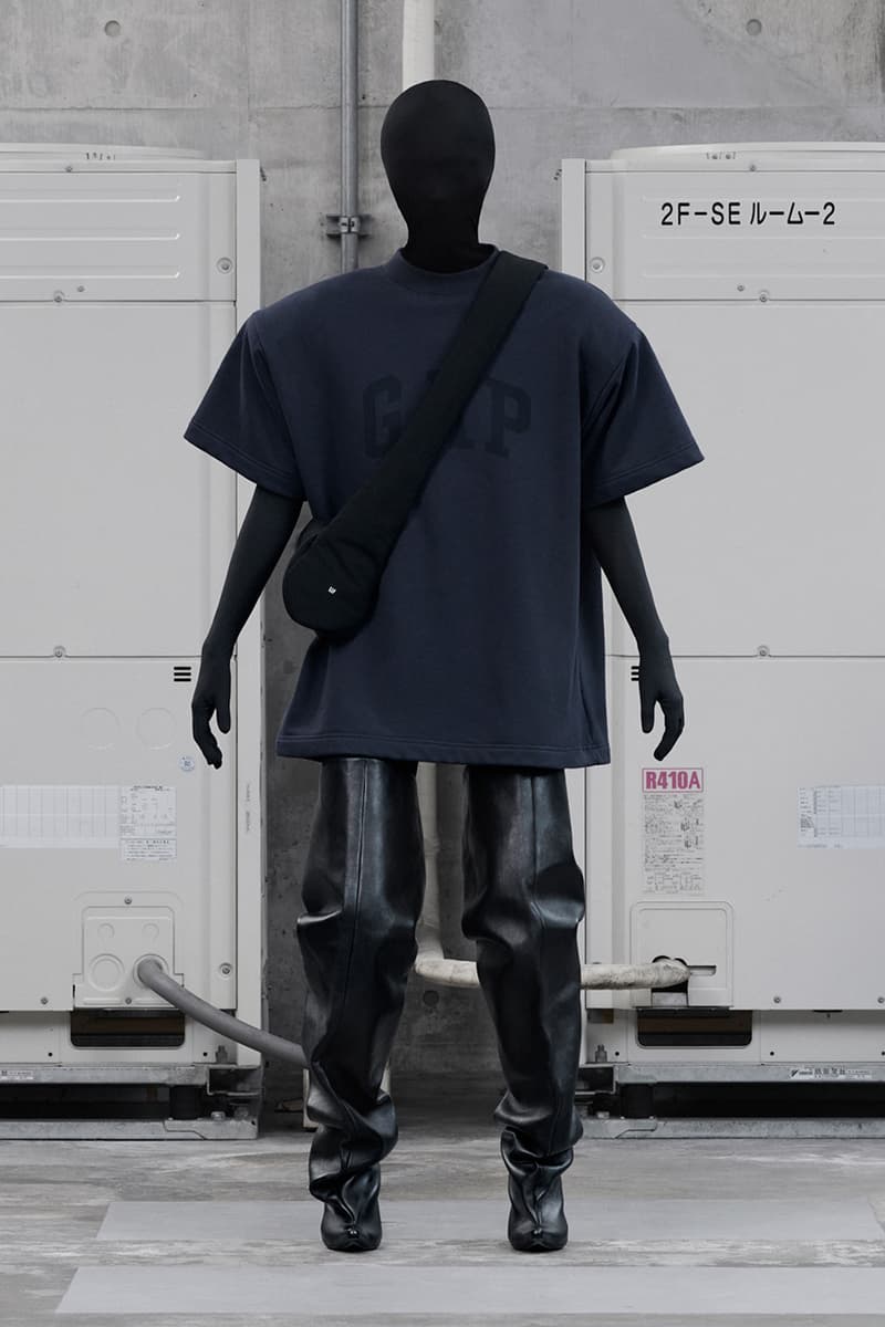 yeezy gap balenciaga collection release date info store list buying guide photos price ye kanye west demna anorak bag denim jacket round jacket hoodies tees jeans sweatpants backpack mockneck fleece jogging pant dove crop