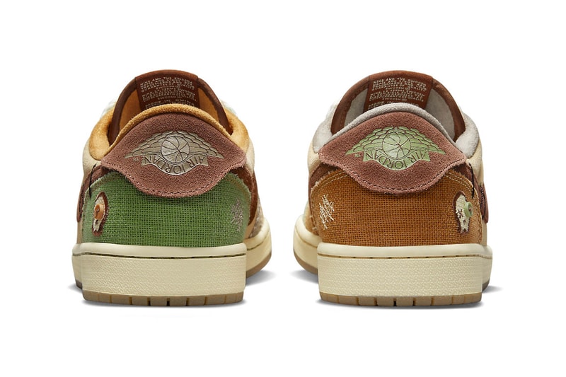 Zion Williamson Air Jordan 1 Low OG Voodoo Official Look Release Info DZ7292-200 Date Buy Price Flax Muslin Fauna Brown Oil Green Sesame Moon Fossil