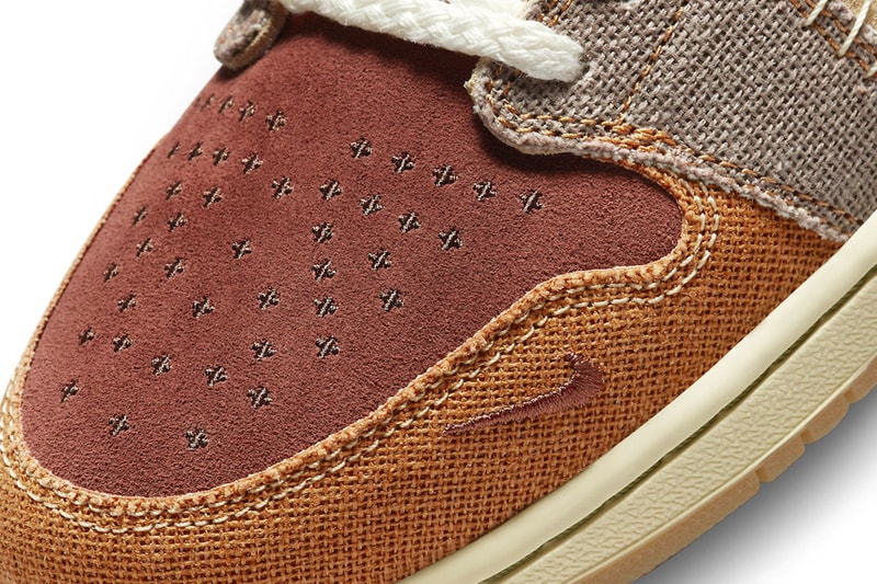 Zion Williamson Air Jordan 1 Low OG Voodoo Official Look Release Info DZ7292-200 Date Buy Price Flax Muslin Fauna Brown Oil Green Sesame Moon Fossil