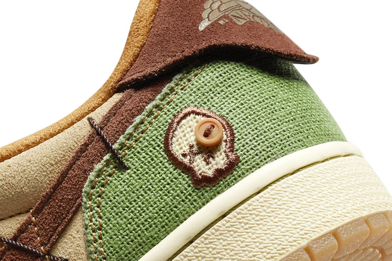 Zion Williamson Air Jordan 1 Low OG Voodoo Official Look Release Info DZ7292-200 Date Buy Price Flax Muslin Fauna Brown Oil Green Sesame Moon Fossil